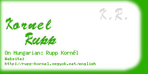 kornel rupp business card